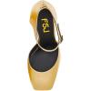 imageFSJ Women Platform Pumps Block Chunky High Heels DOrsay Peep Toe Sandals Buckle Ankle Strap Comfort Elegant Bridal Party Dress Shoes Size 415 USYellow