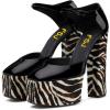 imageFSJ Women Platform Pumps Block Chunky High Heels DOrsay Peep Toe Sandals Buckle Ankle Strap Comfort Elegant Bridal Party Dress Shoes Size 415 USZebra