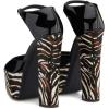 imageFSJ Women Platform Pumps Block Chunky High Heels DOrsay Peep Toe Sandals Buckle Ankle Strap Comfort Elegant Bridal Party Dress Shoes Size 415 USZebra