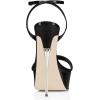 imageFSJ Women Sexy Strappy Open Toe Platform Sandals Ankle Strap High Stiletto Heel Metallic Dress Party Shoes Size 415 USBlack Leather