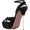 imageFSJ Women Sexy Strappy Open Toe Platform Sandals Ankle Strap High Stiletto Heel Metallic Dress Party Shoes Size 415 USBlack Velvet