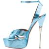 imageFSJ Women Sexy Strappy Open Toe Platform Sandals Ankle Strap High Stiletto Heel Metallic Dress Party Shoes Size 415 USBlue