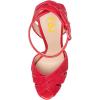 imageFSJ Women Sexy Strappy Open Toe Platform Sandals Ankle Strap High Stiletto Heel Metallic Dress Party Shoes Size 415 USCarved Red