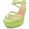 imageFSJ Women Sexy Strappy Open Toe Platform Sandals Ankle Strap High Stiletto Heel Metallic Dress Party Shoes Size 415 USGreen