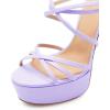 imageFSJ Women Sexy Strappy Open Toe Platform Sandals Ankle Strap High Stiletto Heel Metallic Dress Party Shoes Size 415 USLavender