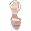 imageFSJ Women Sexy Strappy Open Toe Platform Sandals Ankle Strap High Stiletto Heel Metallic Dress Party Shoes Size 415 USLight Pink