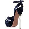 imageFSJ Women Sexy Strappy Open Toe Platform Sandals Ankle Strap High Stiletto Heel Metallic Dress Party Shoes Size 415 USNavy Velvet
