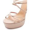 imageFSJ Women Sexy Strappy Open Toe Platform Sandals Ankle Strap High Stiletto Heel Metallic Dress Party Shoes Size 415 USNude