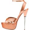 imageFSJ Women Sexy Strappy Open Toe Platform Sandals Ankle Strap High Stiletto Heel Metallic Dress Party Shoes Size 415 USOrange