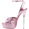 imageFSJ Women Sexy Strappy Open Toe Platform Sandals Ankle Strap High Stiletto Heel Metallic Dress Party Shoes Size 415 USOrchid