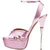 imageFSJ Women Sexy Strappy Open Toe Platform Sandals Ankle Strap High Stiletto Heel Metallic Dress Party Shoes Size 415 USOrchid