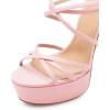 imageFSJ Women Sexy Strappy Open Toe Platform Sandals Ankle Strap High Stiletto Heel Metallic Dress Party Shoes Size 415 USPink