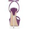 imageFSJ Women Sexy Strappy Open Toe Platform Sandals Ankle Strap High Stiletto Heel Metallic Dress Party Shoes Size 415 USPurple