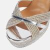 imageFSJ Women Sexy Strappy Open Toe Platform Sandals Ankle Strap High Stiletto Heel Metallic Dress Party Shoes Size 415 USSilver Rhinestones