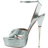 imageFSJ Women Sexy Strappy Open Toe Platform Sandals Ankle Strap High Stiletto Heel Metallic Dress Party Shoes Size 415 USSlate Blue