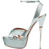 imageFSJ Women Sexy Strappy Open Toe Platform Sandals Ankle Strap High Stiletto Heel Metallic Dress Party Shoes Size 415 USSlate Blue