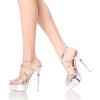 imageFSJ Women Sexy Strappy Open Toe Platform Sandals Ankle Strap High Stiletto Heel Metallic Dress Party Shoes Size 415 USSliver