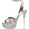 imageFSJ Women Sexy Strappy Open Toe Platform Sandals Ankle Strap High Stiletto Heel Metallic Dress Party Shoes Size 415 USSliver Lines