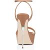 imageFSJ Women Sexy Strappy Open Toe Platform Sandals Ankle Strap High Stiletto Heel Metallic Dress Party Shoes Size 415 USWheat