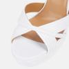 imageFSJ Women Sexy Strappy Open Toe Platform Sandals Ankle Strap High Stiletto Heel Metallic Dress Party Shoes Size 415 USWhite