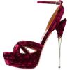 imageFSJ Women Sexy Strappy Open Toe Platform Sandals Ankle Strap High Stiletto Heel Metallic Dress Party Shoes Size 415 USWine Velvet