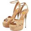 imageFSJ Women Sexy Strappy Open Toe Platform Sandals Ankle Strap High Stiletto Heel Metallic Dress Party Shoes Size 415 USWood
