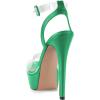 imageFSJ Women Stiletto High Heel Sandals Platform Open Peep Toe Clear Ankle Strap Transparent Strappy Party Homecoming Dress Shoes Size 415 USGreen
