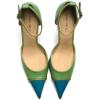 imageFSJ Womens DOrsay High Heel Stiletto Buckle Ankle Strap Sandals Closed Pointed Toe Pumps Genuine Leather Dress Shoes Comfort Sole HeelsBluegreen