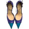 imageFSJ Womens DOrsay High Heel Stiletto Buckle Ankle Strap Sandals Closed Pointed Toe Pumps Genuine Leather Dress Shoes Comfort Sole HeelsBluepurple
