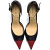 imageFSJ Womens DOrsay High Heel Stiletto Buckle Ankle Strap Sandals Closed Pointed Toe Pumps Genuine Leather Dress Shoes Comfort Sole HeelsRedblack