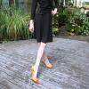 imageFSJ Womens DOrsay High Heel Stiletto Buckle Ankle Strap Sandals Closed Pointed Toe Pumps Genuine Leather Dress Shoes Comfort Sole HeelsRedyellow