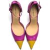 imageFSJ Womens DOrsay High Heel Stiletto Buckle Ankle Strap Sandals Closed Pointed Toe Pumps Genuine Leather Dress Shoes Comfort Sole HeelsYellowfushcia