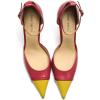 imageFSJ Womens DOrsay High Heel Stiletto Buckle Ankle Strap Sandals Closed Pointed Toe Pumps Genuine Leather Dress Shoes Comfort Sole HeelsYellowred