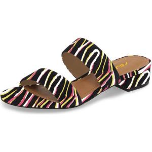 imageFSJ Women Comfortable Open Toe Sandals Mule Chunky Low Heel Strappy Casual Shoes Size 415 USLine