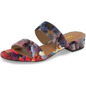 imageFSJ Women Comfortable Open Toe Sandals Mule Chunky Low Heel Strappy Casual Shoes Size 415 USPigment