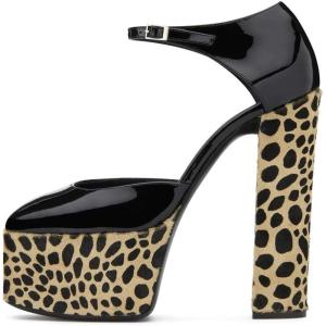 imageFSJ Women Platform Pumps Block Chunky High Heels DOrsay Peep Toe Sandals Buckle Ankle Strap Comfort Elegant Bridal Party Dress Shoes Size 415 USLeopard
