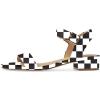 imageFSJ Women Casual Open Toe Block Low Heel Ankle Strap Sandals Comfort Summer Shoes Size 415 USBlack  White Tartan Plaid