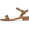 imageFSJ Women Casual Open Toe Block Low Heel Ankle Strap Sandals Comfort Summer Shoes Size 415 USGold Sequins