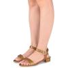 imageFSJ Women Casual Open Toe Block Low Heel Ankle Strap Sandals Comfort Summer Shoes Size 415 USGold Sequins