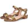 imageFSJ Women Casual Open Toe Block Low Heel Ankle Strap Sandals Comfort Summer Shoes Size 415 USGold Sequins
