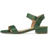 imageFSJ Women Casual Open Toe Block Low Heel Ankle Strap Sandals Comfort Summer Shoes Size 415 USGreen