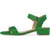 imageFSJ Women Casual Open Toe Block Low Heel Ankle Strap Sandals Comfort Summer Shoes Size 415 USGreen2