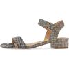 imageFSJ Women Casual Open Toe Block Low Heel Ankle Strap Sandals Comfort Summer Shoes Size 415 USLizard Skin