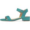 imageFSJ Women Casual Open Toe Block Low Heel Ankle Strap Sandals Comfort Summer Shoes Size 415 USTeal