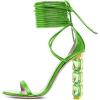 imageFSJ Women Crystal Beads High Heel Sandals Lace Up Open Toe Fashion Sexy Strappy Wedding Party Prom Dress Shoes Size 415 USGreen