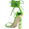 imageFSJ Women Crystal Beads High Heel Sandals Lace Up Open Toe Fashion Sexy Strappy Wedding Party Prom Dress Shoes Size 415 USGreen