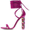 imageFSJ Women Crystal Beads High Heel Sandals Lace Up Open Toe Fashion Sexy Strappy Wedding Party Prom Dress Shoes Size 415 USMagenta