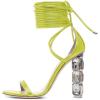 imageFSJ Women Crystal Beads High Heel Sandals Lace Up Open Toe Fashion Sexy Strappy Wedding Party Prom Dress Shoes Size 415 USPale Yellow