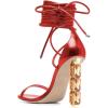 imageFSJ Women Crystal Beads High Heel Sandals Lace Up Open Toe Fashion Sexy Strappy Wedding Party Prom Dress Shoes Size 415 USRed