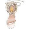 imageFSJ Women Crystal Beads High Heel Sandals Lace Up Open Toe Fashion Sexy Strappy Wedding Party Prom Dress Shoes Size 415 USSilver Metallic